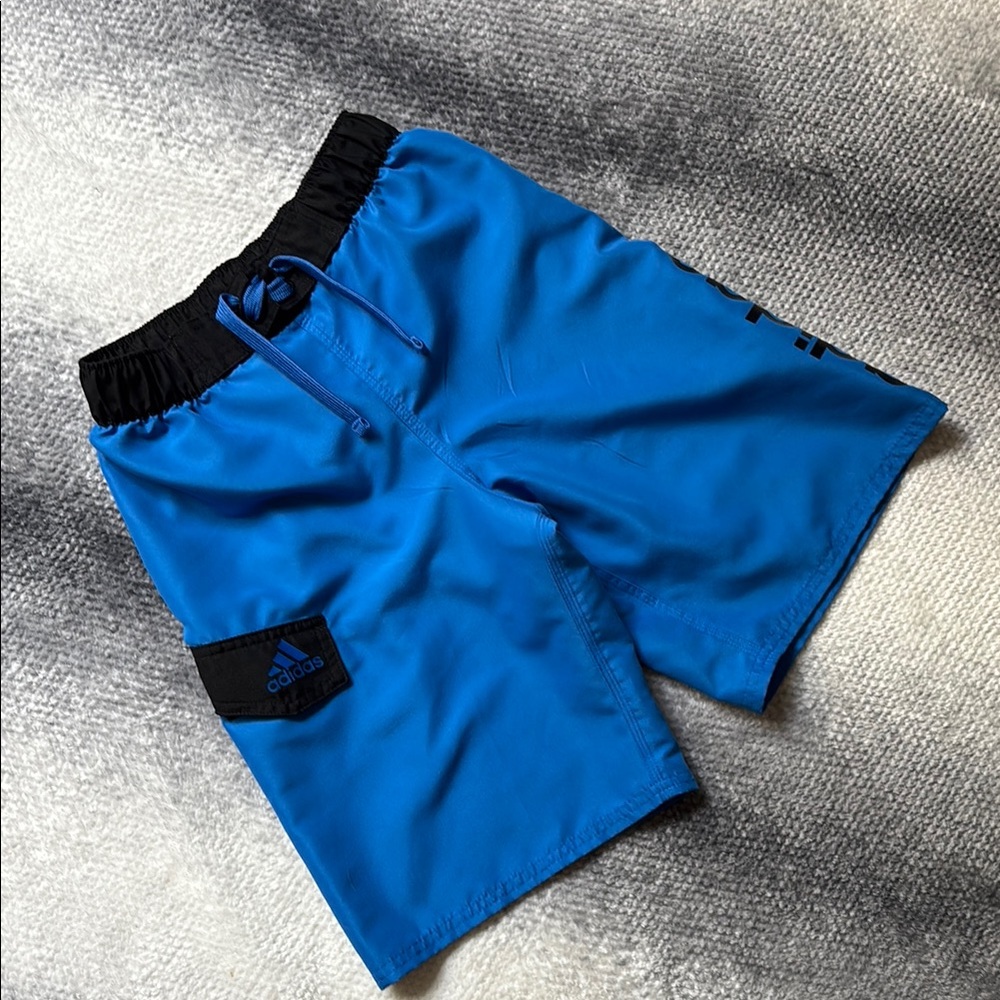 Adidas Royal Blue Boys Lined Swim Trunks Board Shorts Sz M (10-12)